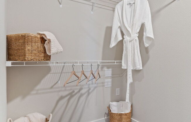 Walk-In Closet With Built-In Shelving