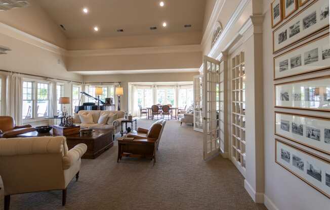 This is a photo of the clubhouse piano room at Nantucket Apartments in Loveland, Ohio.