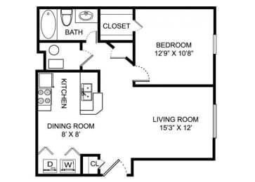 1 bed, 1 bath, 650 sqft, $1,192