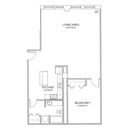 1 bed, 1 bath, 1,168 sqft, $1,730