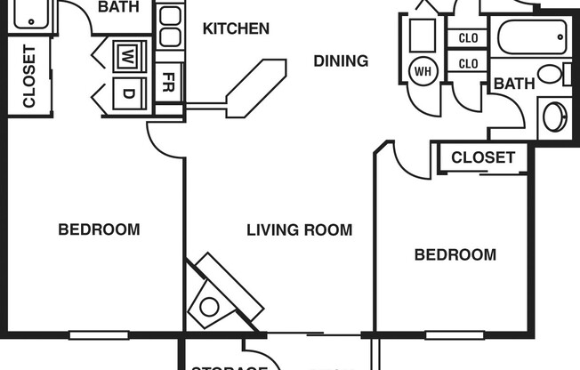 2 beds, 2 baths, 950 sqft, $1,175, Unit WB 073