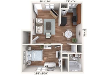 1 bed, 1 bath, 548 sqft, $2,110
