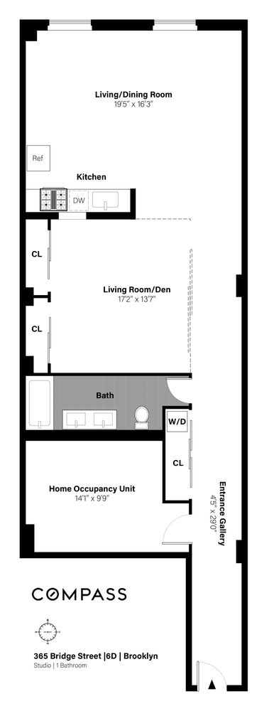 1 bed, 1 bath, 1,099 sqft, $4,700, Unit 6D