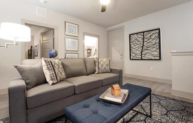 Living Room with Ceiling Fan