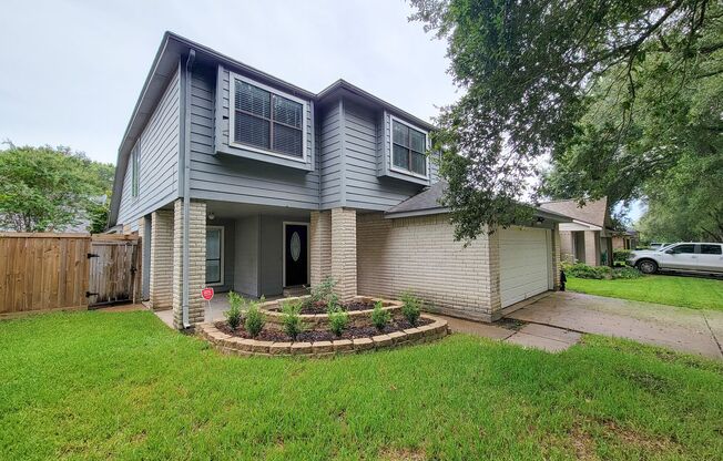 Welcome to this beautiful 2 story, 4 bedroom 2.5 bath home. Spacious living area with high ceilings and cozy fireplace. French doors open to the backyard and to a huge wooden deck. Kitchen is light and bright with tons of cabinets and a breakfast room rig