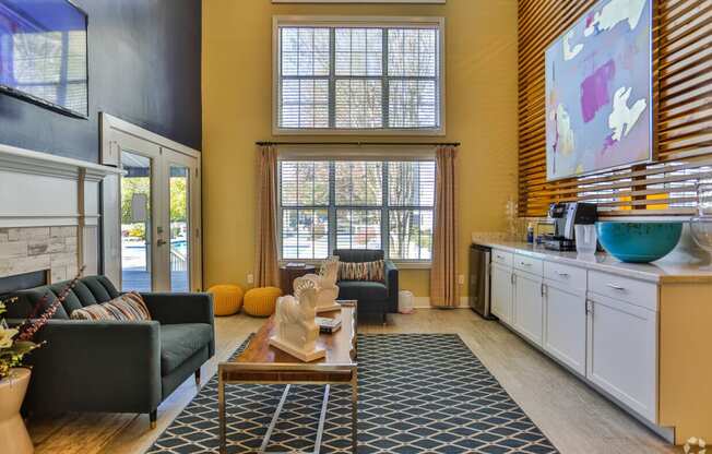 Resident Lounge with Coffee Station at Magnolia Terrace, Charlotte, NC