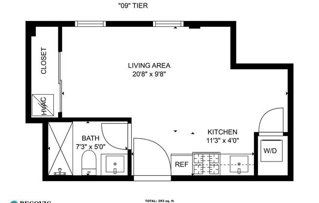 Studio, 1 bath, 212 sqft, $1,595, Unit 909