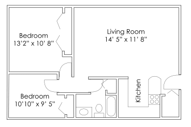 2 beds, 1 bath, 777 sqft, $1,215