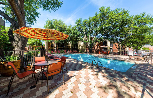Resort pool with sun deck