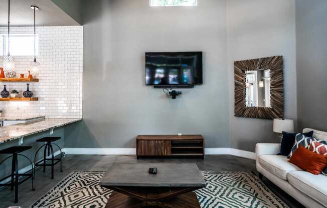 resident lounge area in luxury austin apartment