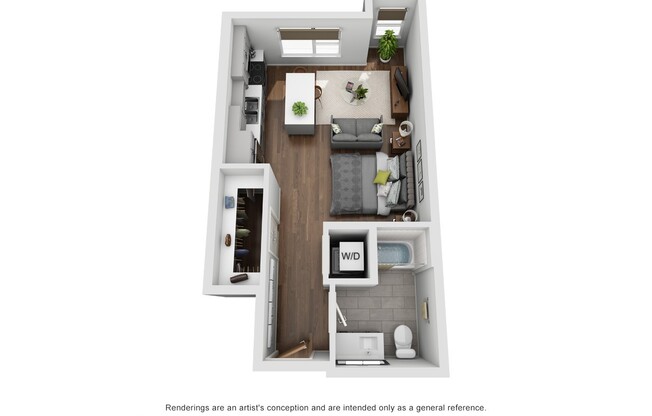 Studio, 1 bath, 485 sqft, $890, Unit 320