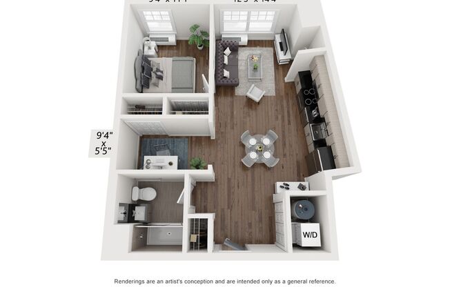1 bed, 1 bath, 702 sqft, $2,300, Unit 315