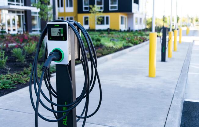 Charge up with convenience at Modera Raleigh Hills! Our community in Beaverton, OR offers EV charging stations, making it easy to power your vehicle while enjoying everything our modern apartment homes have to offer.