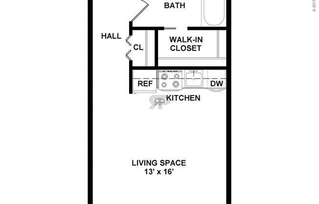 Studio, 1 bath, 350 sqft, $998