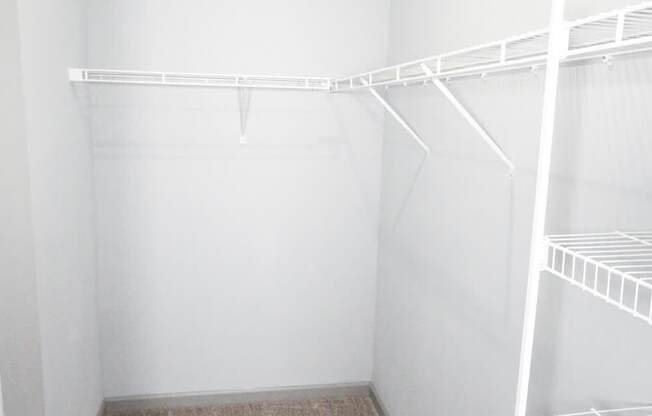 a large walk in closet at Mosaic Apartments in Avon, Indiana