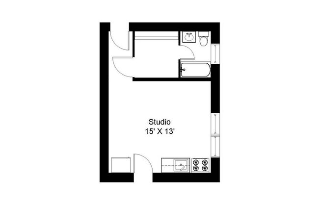 Studio, 1 bath, 355 sqft, $1,375, Unit 1948-3R