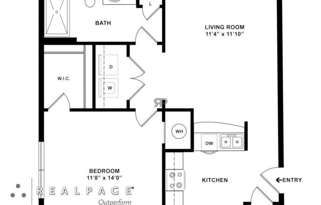 1 bed, 1 bath, 605 sqft, $1,198