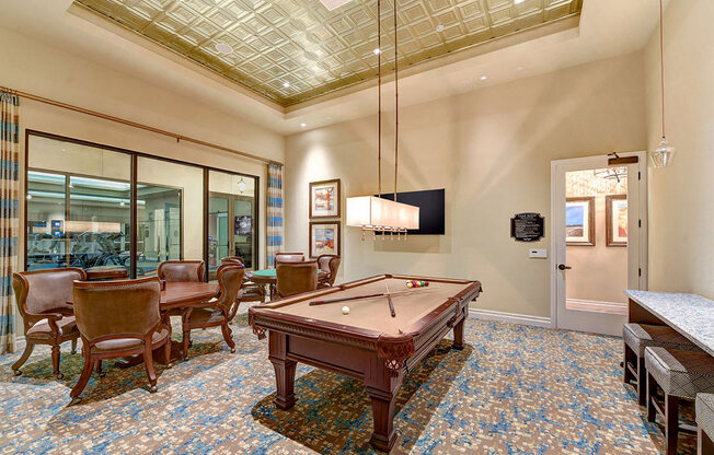 Pool Table in Clubhouse at Avino in 92130