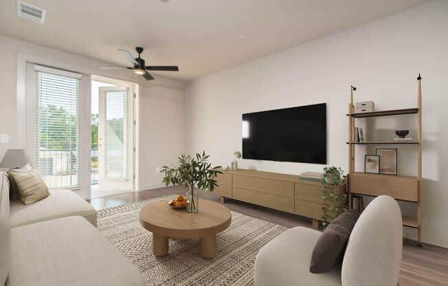 Living Room with Balcony and Hard Surface Flooring