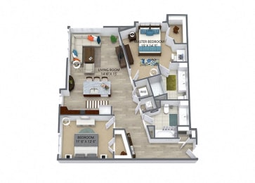 2 beds, 2 baths, 1,120 sqft, $1,948