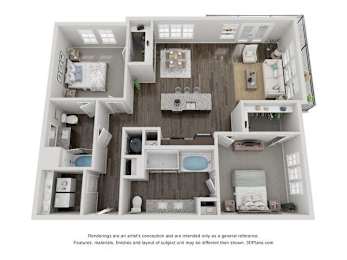 2 beds, 2 baths, 1,303 sqft, $1,905