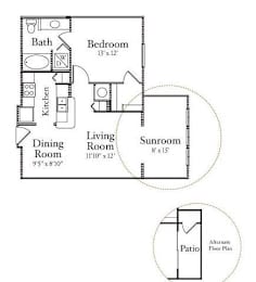 1 bed, 1 bath, 648 sqft, $1,026