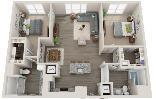 2 beds, 2 baths, 1,230 sqft, $1,950