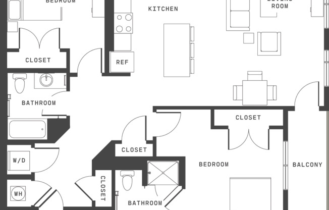 2 beds, 2 baths, 1,176 sqft, $3,500, Unit 4223