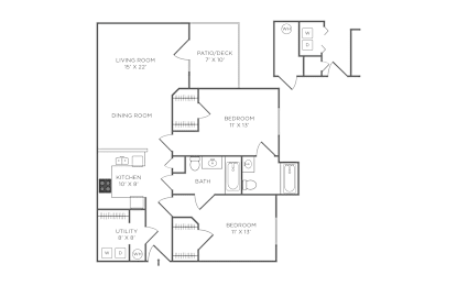 2 beds, 2 baths, 1,102 sqft, $1,299