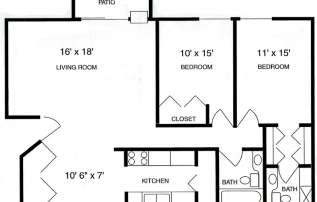 2 beds, 2 baths, 1,008 sqft, $1,775, Unit 2403-C7