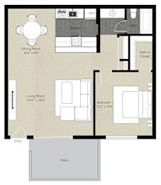 1 bed, 1 bath, 709 sqft, $2,275