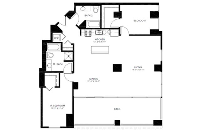 1 bed, 1 bath, 577 sqft, $2,044, Unit 202