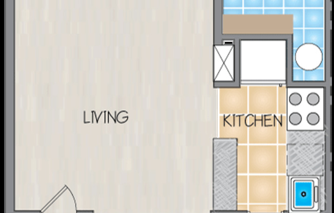 Studio, 1 bath, 450 sqft, $1,015, Unit X179
