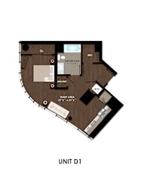 Studio, 1 bath, 621 sqft, $2,235