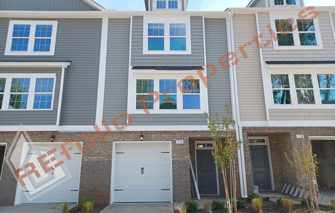 Built in 2022! 3 Story 3 Bedroom 1-Car Garage Townhome at Townes @ Page Square, Cary! Available August 4th!