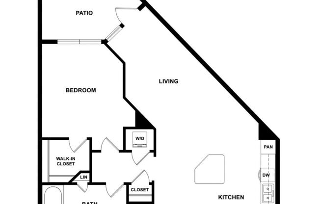 1 bed, 1 bath, 825 sqft, $2,077