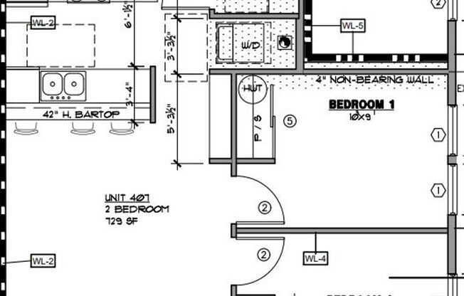 2 beds, 1 bath, 729 sqft, $1,850, Unit 407