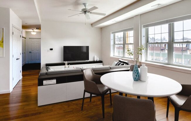 living room-dining room  at Gerard Street Apartments, Huntington, NY