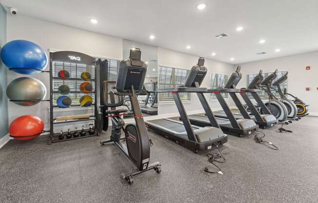 the gym is equipped with state of the art cardio equipment and weights
