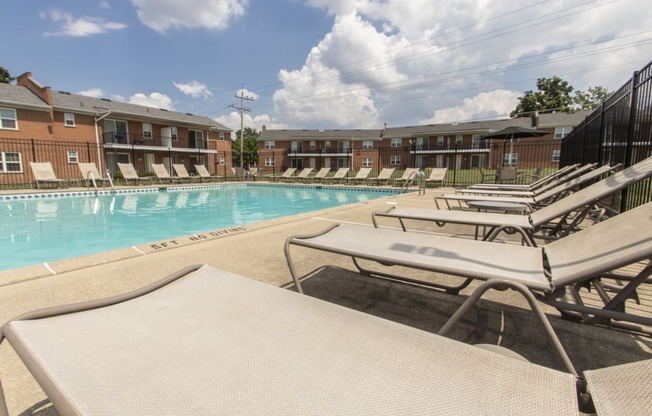 This is a photo of the pool area at Compton Lake Apartments in Mt. Healthy, OH.