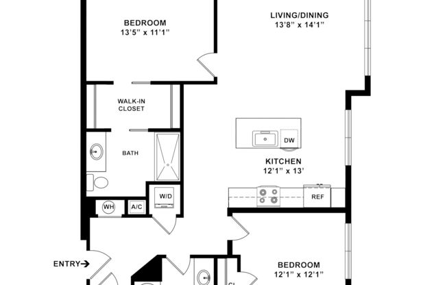 2 beds, 2 baths, 1,060 sqft, $5,658