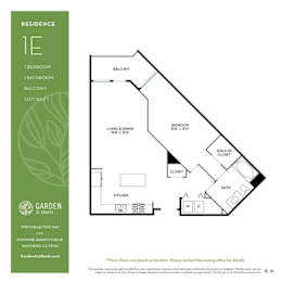 1 bed, 1 bath, 1,071 sqft, $3,445