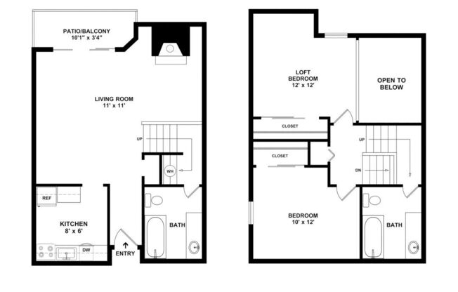 2 beds, 2 baths, 1,006 sqft, $1,822