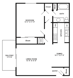 1 bed, 1 bath, 760 sqft, $1,185