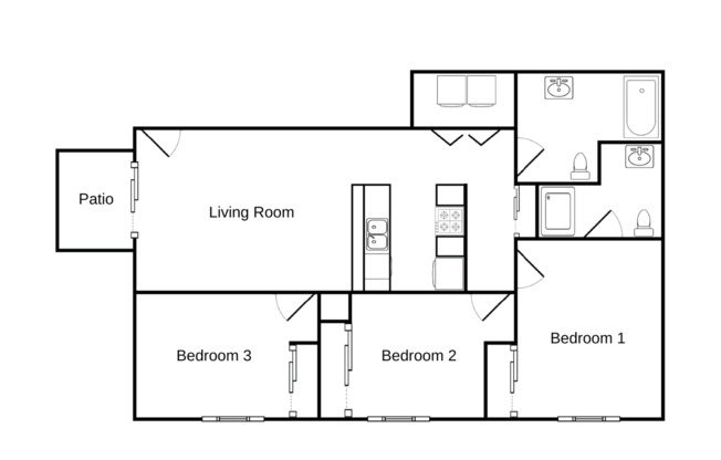 3 beds, 2 baths, 1,092 sqft, $1,570