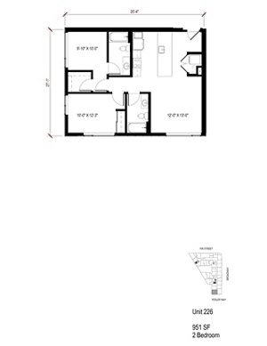 2 beds, 2 baths, 951 sqft, $3,361
