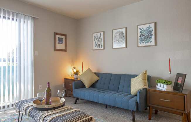 Living Room seating area at Villas Del Cielo Aprartments in Albuquerque New Mexico October 2020