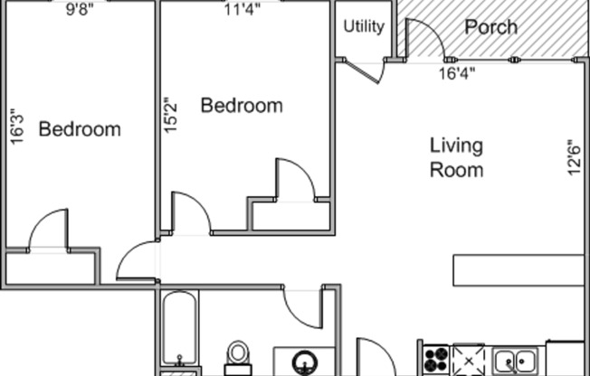 2 beds, 1 bath, 725 sqft, $2,489, Unit 45R-410