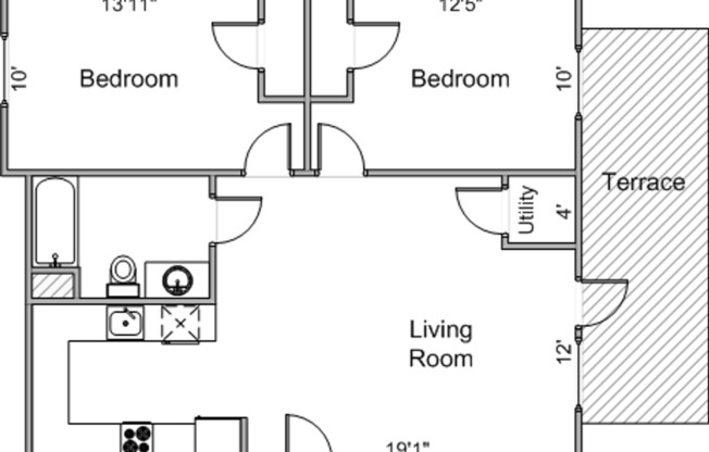 2 beds, 1 bath, 725 sqft, $2,409, Unit 45R-P01