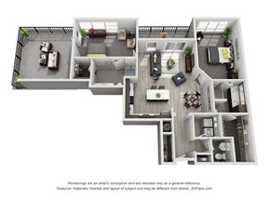 2 beds, 3 baths, 1,407 sqft, $3,315